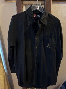 Vintage Chaps Ralph Lauren Mens Shirt M Crest Logo Cotton Long Sleeve